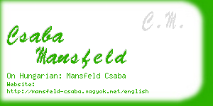 csaba mansfeld business card